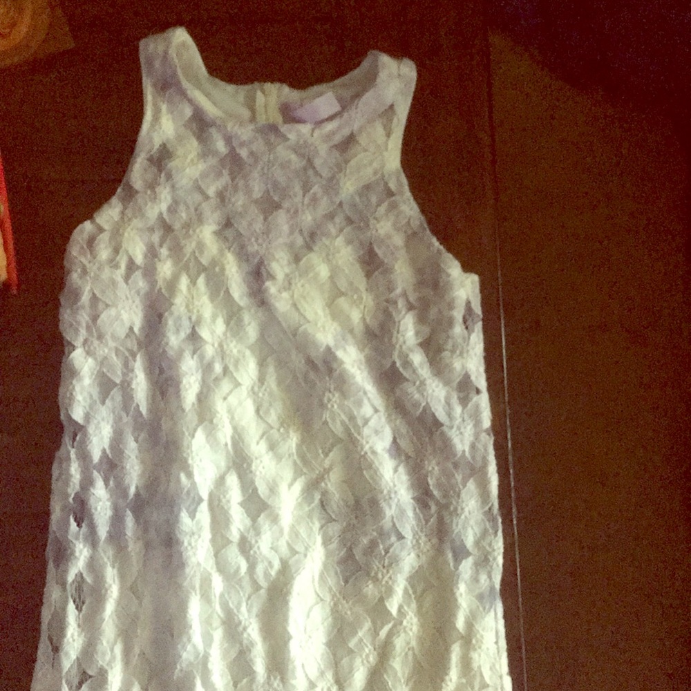 Francesca’s dress in white and purple